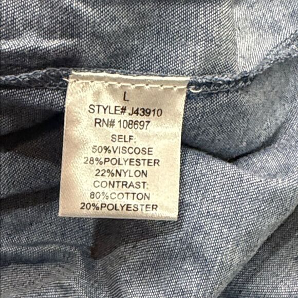 NWT Alice Blue Cropped Sweater Vest with Denim sleeves size L - Picture 4 of 8